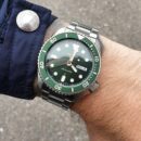 Seiko 5 Sports Automatic Analog Green Dial Silver Steel Strap Watch For Men - SRPD63K1